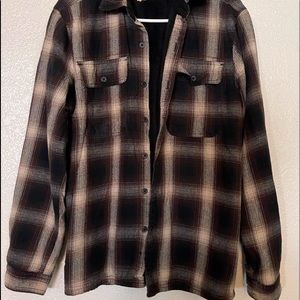 Flannel print Fleece lined Jacket